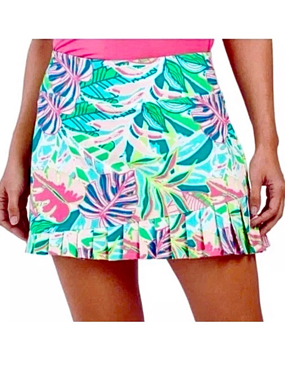 Sigrid Olsen Golf Tennis Pickleball Tropical Print Skirt Skort